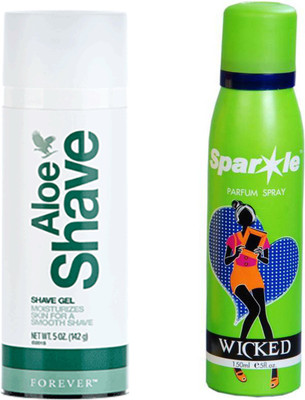 

Forever Aloe Shave gel 142 g (515) With one sparkle perfume spray 150 ml(Set of 2)