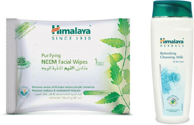 

Himalaya Purifying Neem Facial Wipes, Refreshing & Cleansing Milk(Set of 2)
