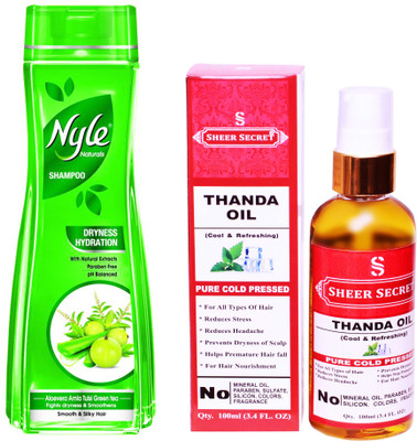 

NYLE 400 ML DRYNESS HYDRATION SHAMPOO with SHEER SECRET COLD PRESSED THANDA OIL 100ML(Set of 2)
