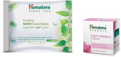 

Himalaya Purifying Neem Facial Wipes, Anti Wrinkle Cream(Set of 2)