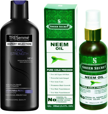 

TRESemme 190 ML IONIC STRENGTH SHAMPOO with SHEER SECRET COLD PRESSED NEEM OIL 100ML(Set of 2)