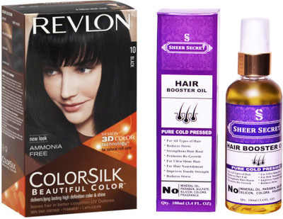 

Revlon BLACK 10 with SHEER SECRET COLD PRESSED HAIR BOOSTER OIL 100ML(Set of 2)
