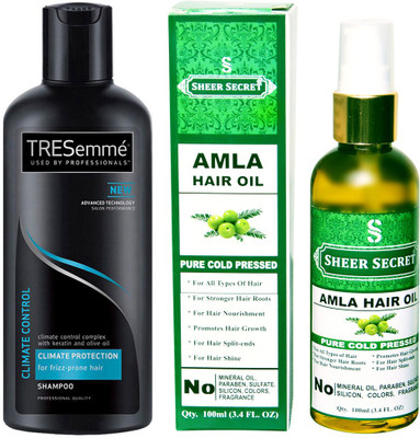 

TRESemme 190 ML CLIMATE CONTROL SHAMPOO with SHEER SECRET COLD PRESSED AMLA OIL 100ML(Set of 2)