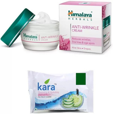

Himalaya anti wrinkle cream, kara cleansing and hydrating refreshing wipes(Set of 2)