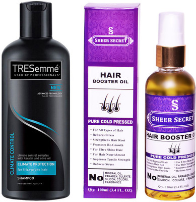 

TRESemme 190 ML CLIMATE CONTROL SHAMPOO with SHEER SECRET COLD PRESSED HAIR BOOSTER OIL 100ML(Set of 2)