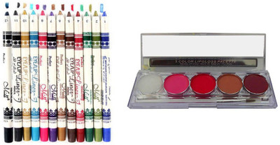 

KASCN ORIGINAL HIGH QUALITY PROFESSIONAL EYE & LIP LINER AND LIP PALETTE COMBO KIT FOR ALL SKIN TONE(Set of 1)