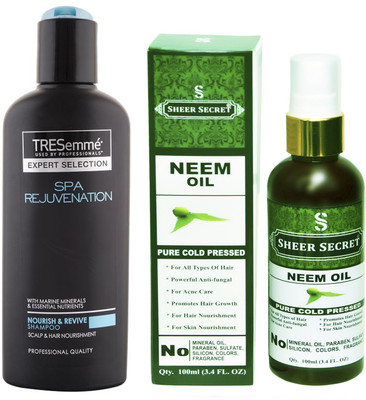 

TRESemme 200 ML SPA REJUVENATION SHAMPOO with SHEER SECRET COLD PRESSED NEEM OIL 100ML(Set of 2)