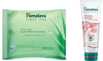 

Himalaya Aloe Vera Facial Wipes, Refreshing Fruit Pack(Set of 2)