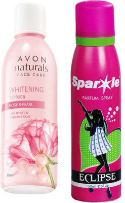 

Avon Anew NATURALS ROSE & ROSE PEARL TONER (100 ml) (21656) With one sparkle perfume spray 150 ml(Set of 2)