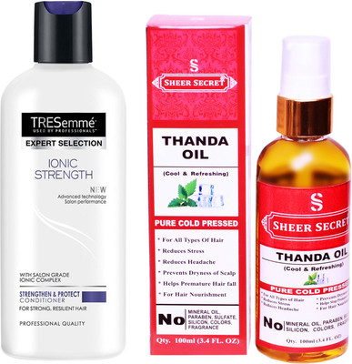 

TRESemme 190 ML IONIC STRENGTH CONDITIONER with SHEER SECRET COLD PRESSED THANDA OIL 100ML(Set of 2)