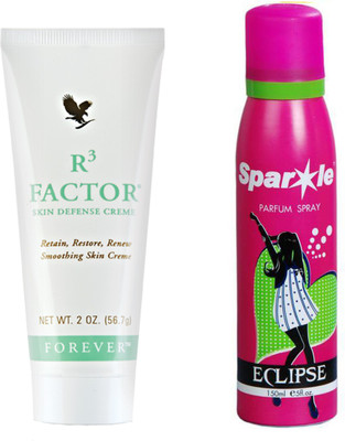 

Forever R3 Factor Skin Defense Creme 56.7 g (069) With one sparkle perfume spray 150 ml(Set of 2)