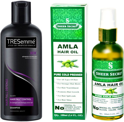 

TRESemme 190 ML HAIR FALL DEFENCE SHAMPOO with SHEER SECRET COLD PRESSED AMLA OIL 100ML(Set of 2)