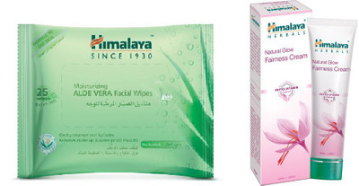 

Himalaya Aloe Vera Facial Wipes, Natural Glow Fairness Cream(Set of 2)