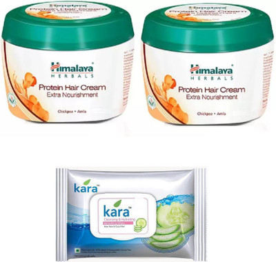 

Himalaya protein hair cream, kara cleansing and hydrating refreshing wipes(Set of 3)