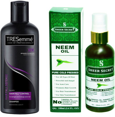 

TRESemme 190 ML HAIR FALL DEFENCE SHAMPOO with SHEER SECRET COLD PRESSED NEEM OIL 100ML(Set of 2)