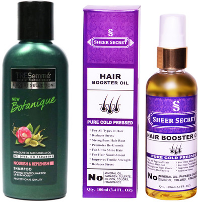 

TRESemme 190 ML BOTANIQUE SHAMPOO with SHEER SECRET COLD PRESSED HAIR BOOSTER OIL 100ML(Set of 2)