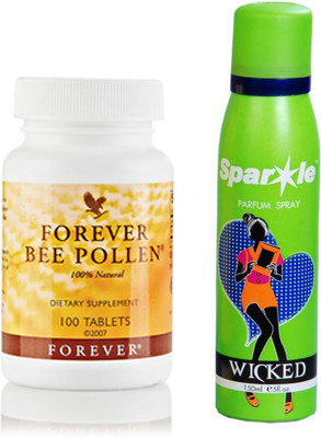 

Forever Bee Pollen 100N tablets (026) With one sparkle perfume spray 150 ml(Set of 2)