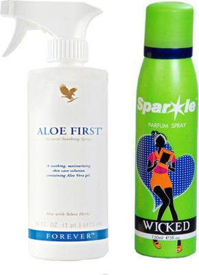 

Forever Aloe First 473 ml (40) With One Sparkle Perfume Spray 150 Ml(Set of 2)