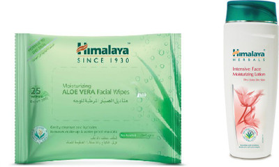 

Himalaya Aloe Vera Facial Wipes, Intensive Face Moisturizing Lotion(Set of 2)