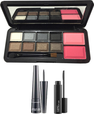 

LUV-LI PROFESSIONAL IMPORTED MAC COMBO 1 EYESHADOW BLUSHER KIT, 1 EYELINER, 1 MASCARA(Set of 3)