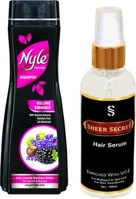 

NYLE 180ML VOLUME ENCHANCE SHAMPOO with SHEER SECRET COLD PRESSED SERUM(Set of 2)