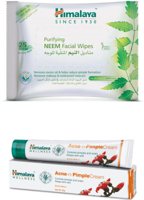 

Himalaya Purifying Neem Facial Wipes, Pimple Cream(Set of 2)