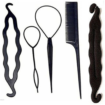 

majik world Unique Hair Accessories Hair Tools Kit (Set Of 5 Tools) Hair Accessory Set (Black)(Set of 5)