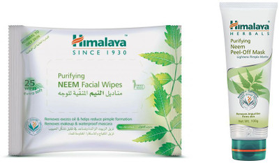 

Himalaya Purifying Neem Facial Wipes, Purifying Neem Peel Off Mask(Set of 2)