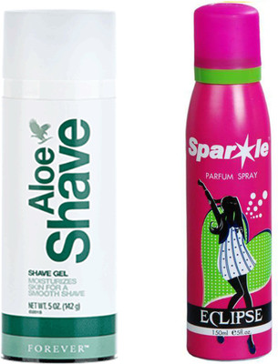 

Forever Aloe Shave gel 142 g (515) With one sparkle perfume spray 150 ml(Set of 2)