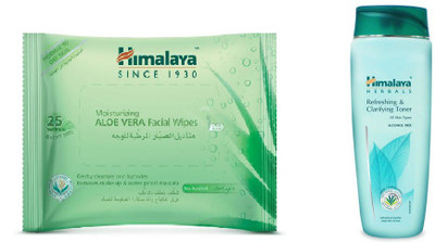 

Himalaya Aloe Vera Facial Wipes, Refreshing & Clarifying Toner(Set of 2)