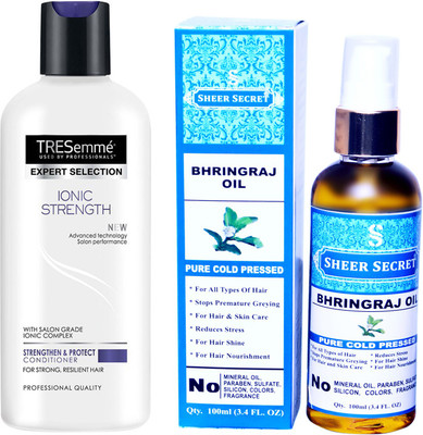 

TRESemme 190 ML IONIC STRENGTH CONDITIONER with SHEER SECRET COLD PRESSED BHRINGRAJ OIL 100ML(Set of 2)