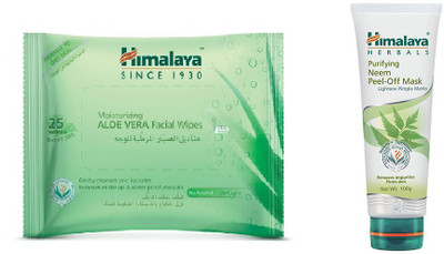 

Himalaya Aloe Vera Facial Wipes, Purifying Neem Peel Off Mask(Set of 2)
