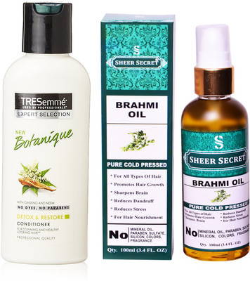 

TRESemme 190 ML BOTANIQUE CONDITIONER with SHEER SECRET COLD PRESSED BRAHMI OIL 100ML(Set of 2)