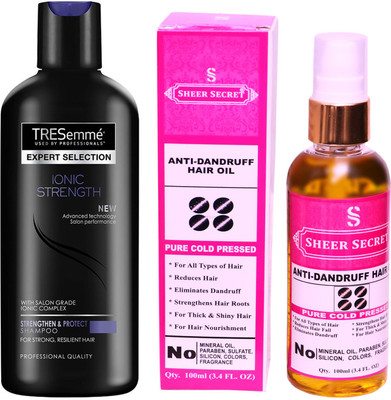 

TRESemme 190 ML IONIC STRENGTH SHAMPOO with SHEER SECRET COLD PRESSED ANTI DANDRUFF OIL 100ML(Set of 2)