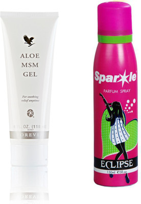 

Forever Aloe MSM gel 118 g (205) With One Sparkle Perfume Spray 150 Ml(Set of 2)