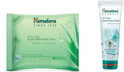 

Himalaya Aloe Vera Facial Wipes, Oil Clear Lemon Face Wash(Set of 2)