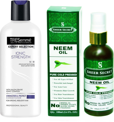 

TRESemme 190 ML IONIC STRENGTH CONDITIONER with SHEER SECRET COLD PRESSED NEEM OIL 100ML(Set of 2)
