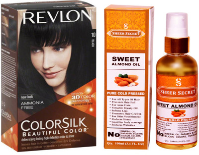 

Revlon BLACK 10 with SHEER SECRET COLD PRESSED SWEET ALMOND OIL 100ML(Set of 2)