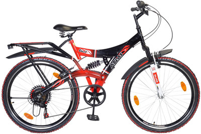

Atlas Crest Dual Suspention Bike For Adults Red&Black 26 T Mountain Cycle(7 Gear, Black), Black;red