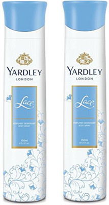 

Yardley London Women Lace 150ML Each (Pack of 2) Body Spray - For Women(300 ml, Pack of 2)