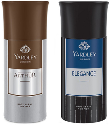 

Yardley London Men Arthur and Elegance 150ML Each (Pack of 2) Body Spray - For Men(300 ml, Pack of 2)