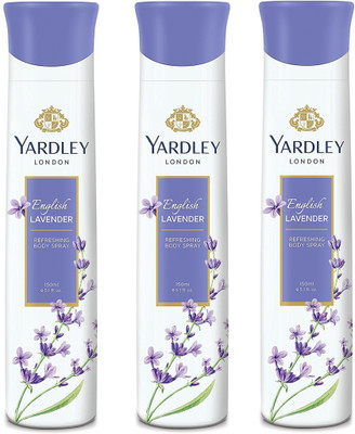 

Yardley London Women English Lavender 150ML Each (Pack of 3) Body Spray - For Women(450 ml, Pack of 3)