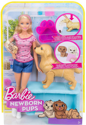 

Barbie New Born Pups Doll & Pet Set(Multicolor)
