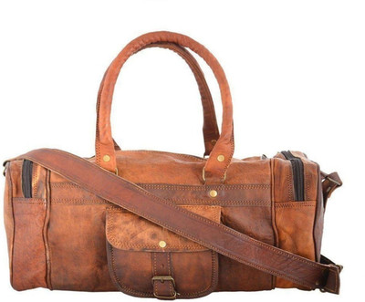 

Handcrafted exports 22 inch/56 cm Travel Duffel Bag Gym Bag(Brown)