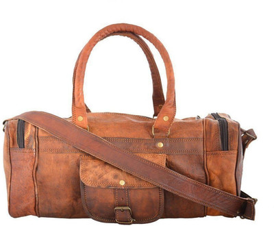 

Handcrafted exports 21 inch/53 cm Travel Duffel Bag Gym Bag(Brown)