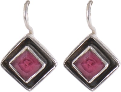 Silverwala 925 Sterling Silver Ruby Stone Hanging Earring for Women and Girls Ruby Silver Drops & Danglers