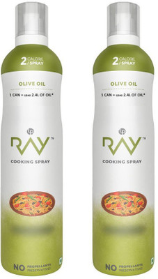 RAY Healthy Cooking Spray -Refined Olive OIL - 200 ml each ( 2 Calories/spray) ( Pack of 2 ) Olive Oil Can(2 x 100 ml) RAY Healthy Cooking Spray -Refined Olive OIL - 200 ml each ( 2 Calories/spray) ( Pack of 2 ) Olive Oil Can(2 x 100 ml)