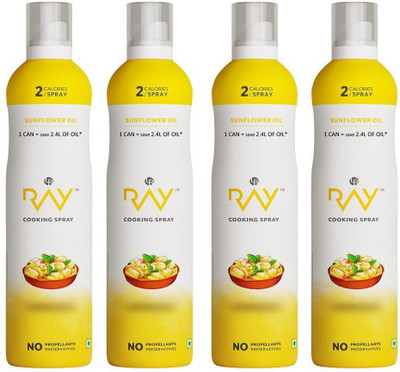 

Ray Healthy Cooking Spray -Refined Sunflower OIL - 200 ml each ( 2 Calories/spray) ( Pack of 4 ) Sunflower Oil Can(4 x 50 ml)