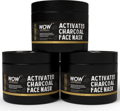 

WOW Skin Science Activated Charcoal Face Mask with PM 2.5 Anti Pollution Shield - Wash Off - No Parabens & Mineral Oils - 200mL - Pack of 3(600 ml)