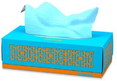 

Renova Paper Facial Tissues - Blue , 3 Ply , Extra-soft , Double Faced Tissues With One Side White(Pack of 80)